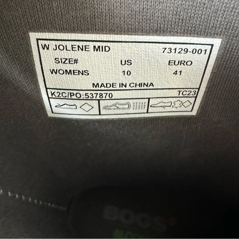 Bogs‎ Jolene Mid Rain Boot Western Black Waterproof 10